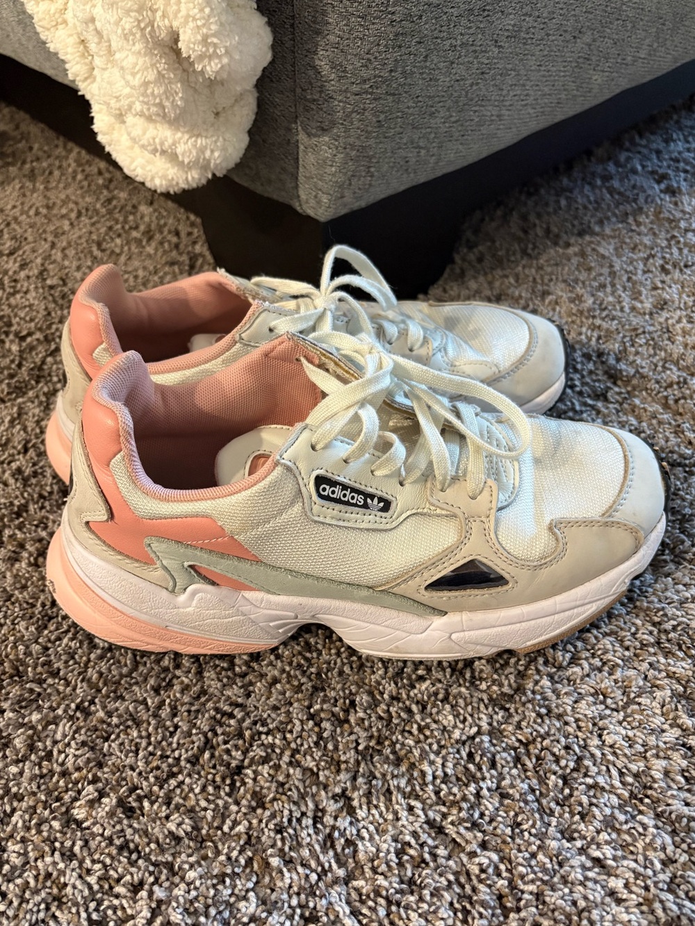 adidas Falcon Sneakers in Cream & Pink